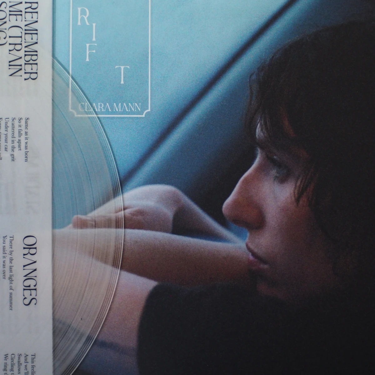 Clara Mann – Rift cover and printed inner sleeve with lyrics.