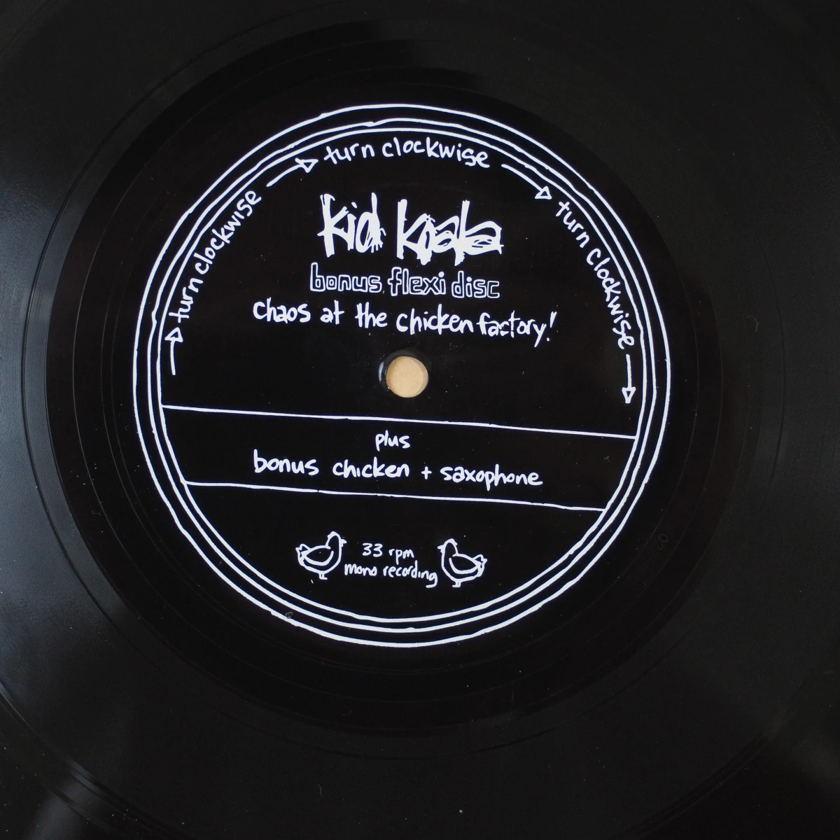 Kid Koala - Flexi disc center label close-up.